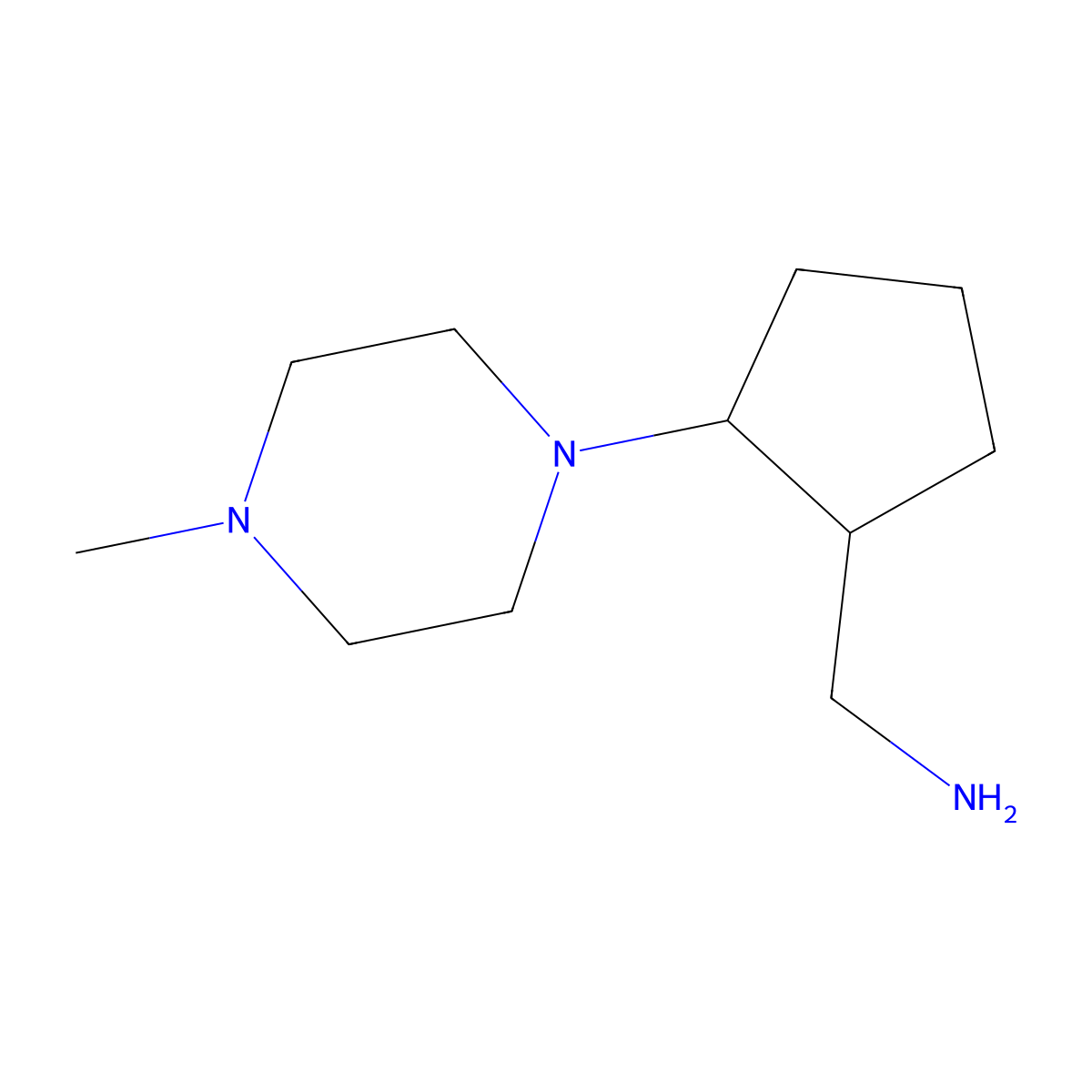 [2-(4-Methylpiperazin-1-yl)cyclopentyl]methanamine molecular structure, CAS 1095572-53-4