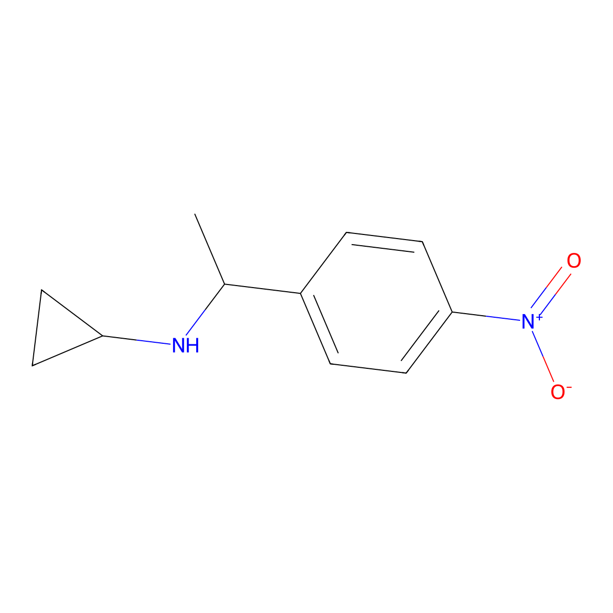 N-[1-(4-nitrophenyl)ethyl]cyclopropanamine molecular structure, CAS 1095578-99-6