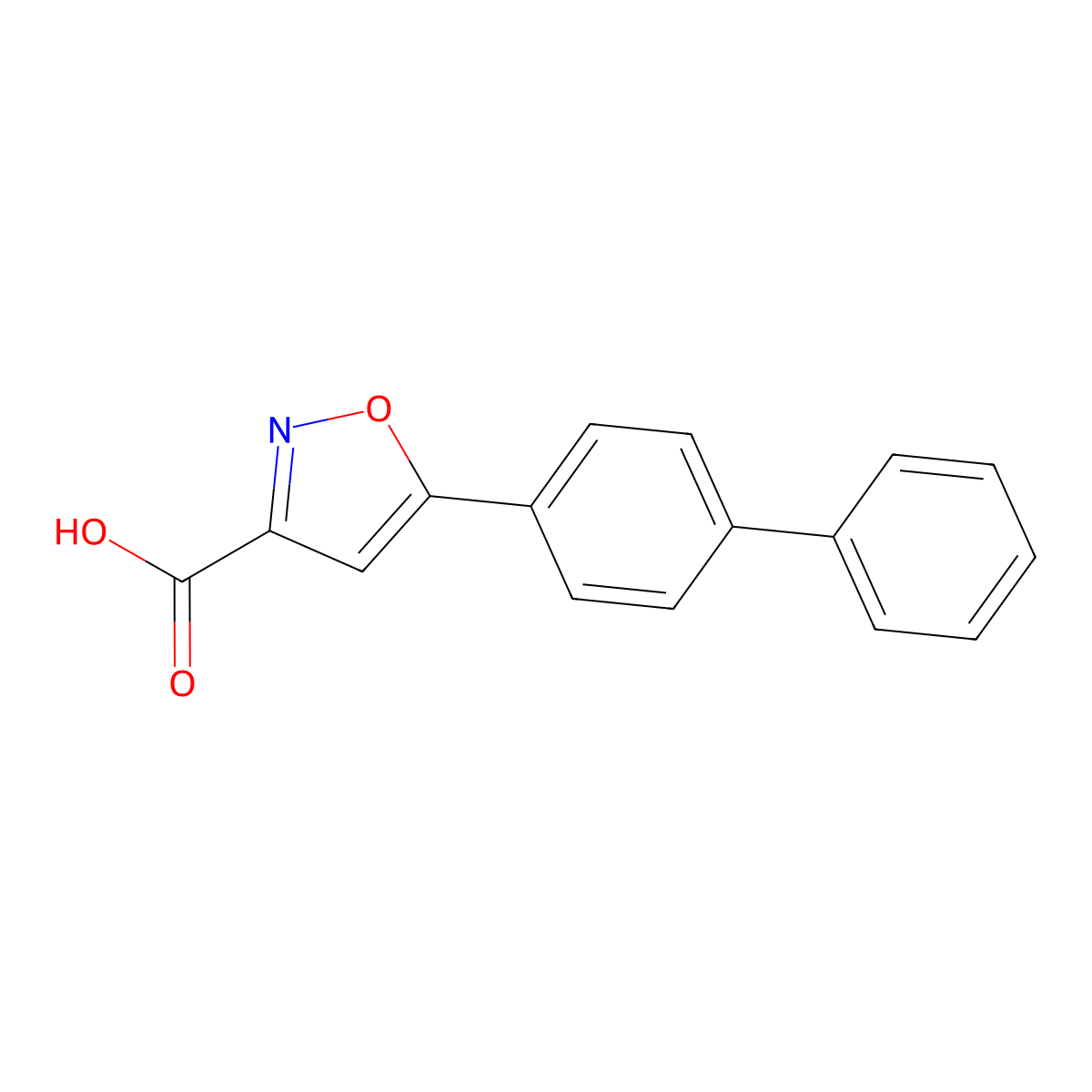 5-Biphenyl-4-ylisoxazole-3-carboxylic acid molecular structure, CAS 109558-73-8