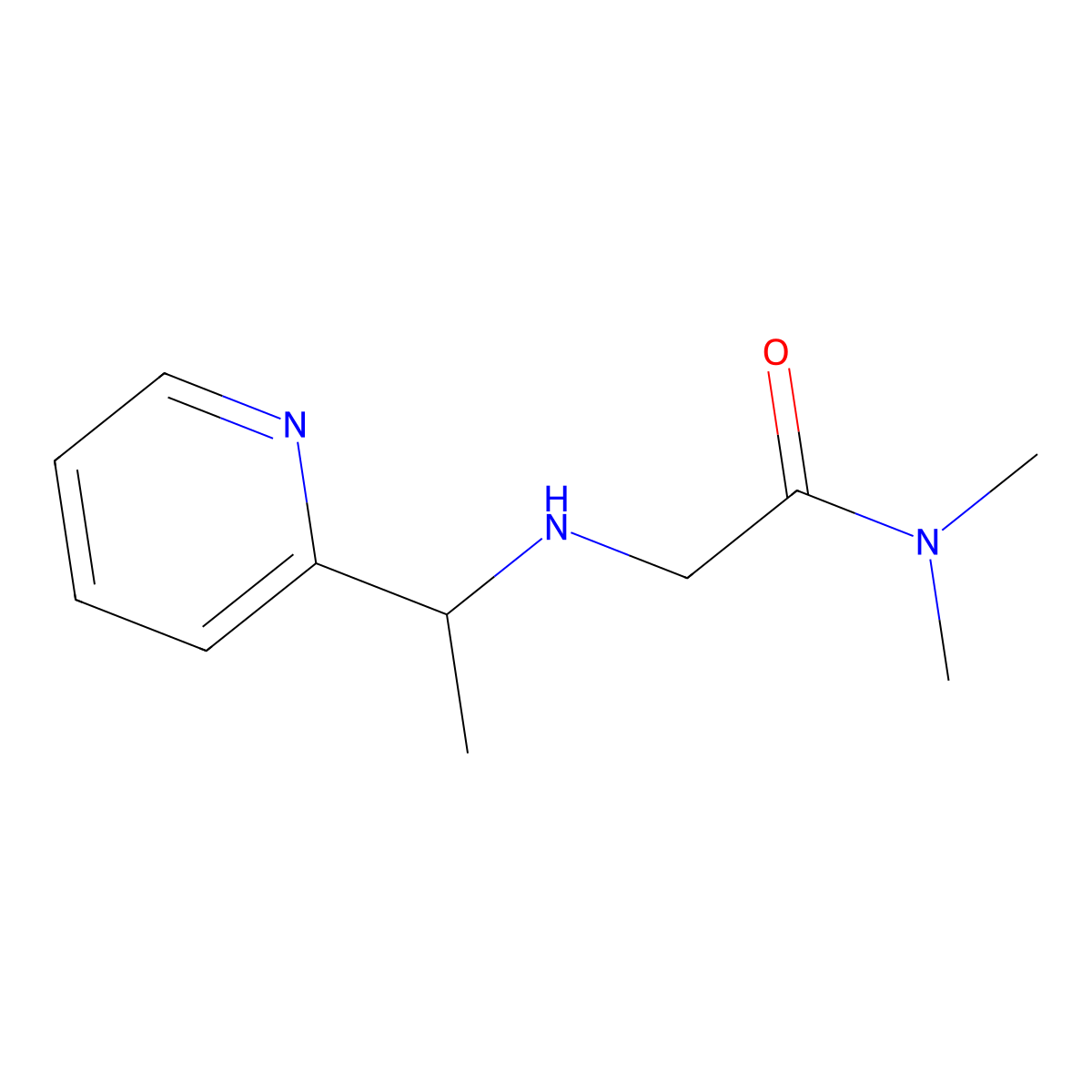 N,N-Dimethyl-2-{[1-(pyridin-2-yl)ethyl]amino}acetamide molecular structure, CAS 1095588-11-6