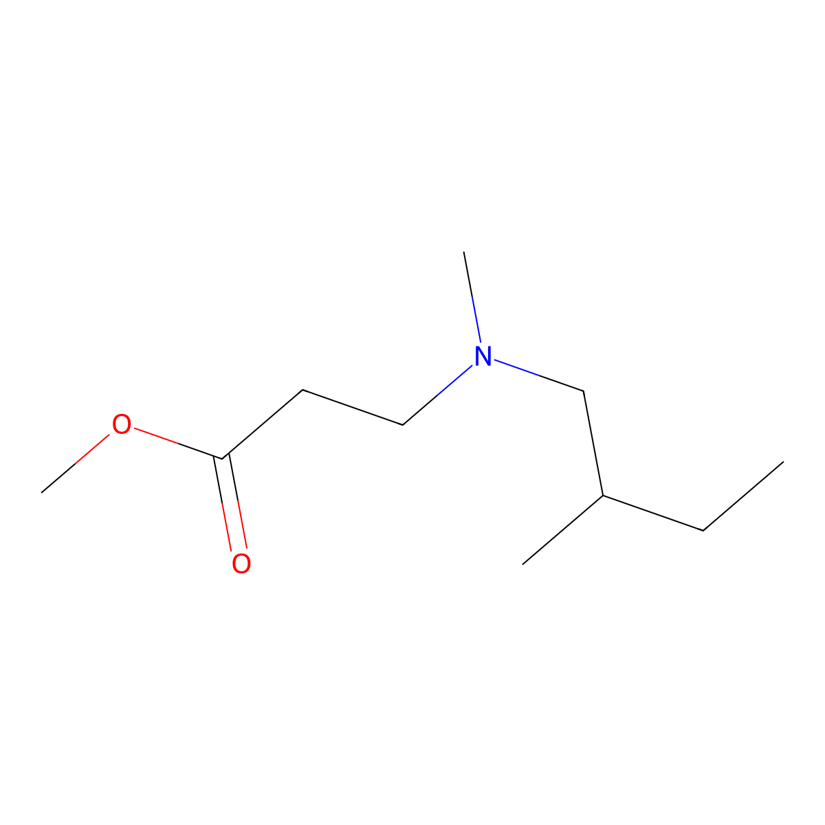 Methyl 3-(methyl(2-methylbutyl)amino)propanoate molecular structure, CAS 1095591-21-1