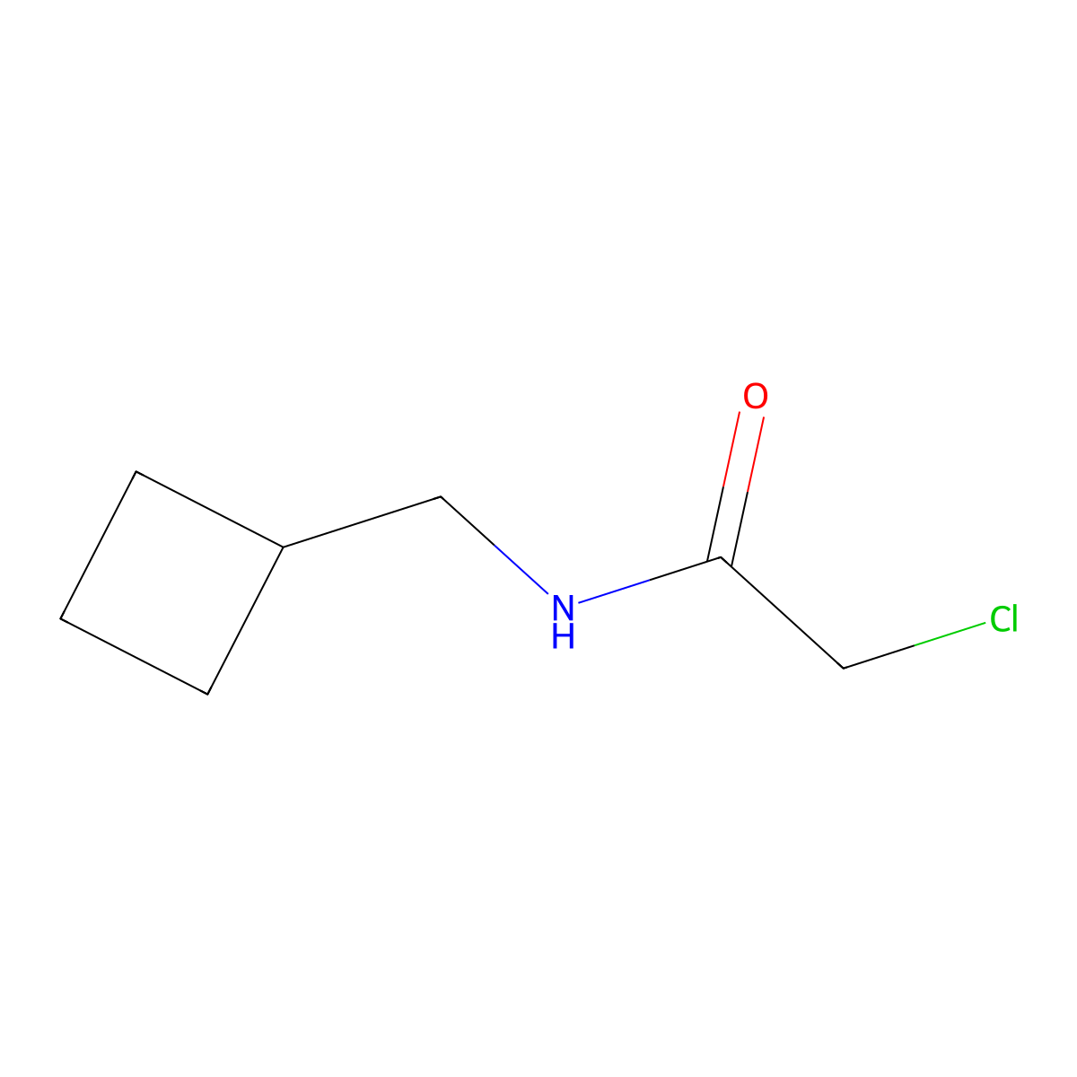 2-chloro-N-(cyclobutylmethyl)acetamide molecular structure, CAS 1095592-81-6