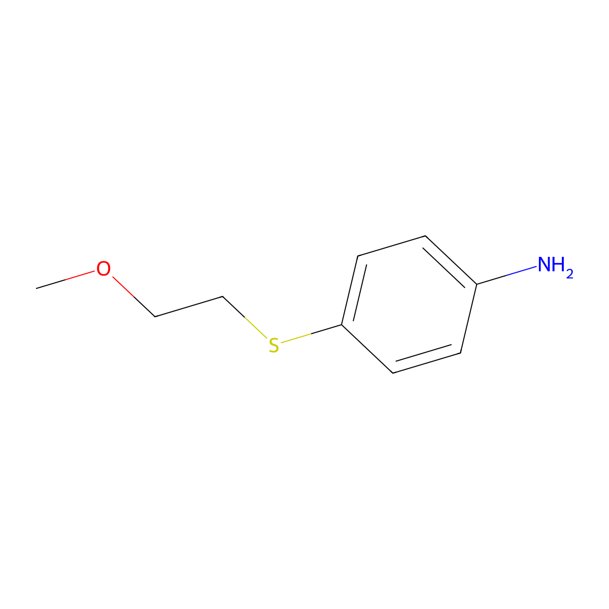 4-[(2-Methoxyethyl)sulfanyl]aniline molecular structure, CAS 1095599-55-5