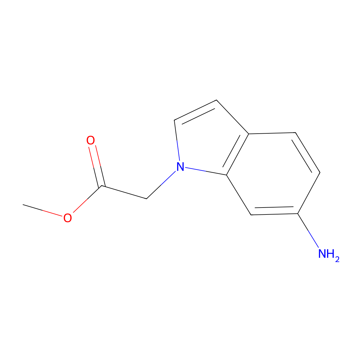 methyl 2-(6-amino-1H-indol-1-yl)acetate molecular structure, CAS 1095600-75-1