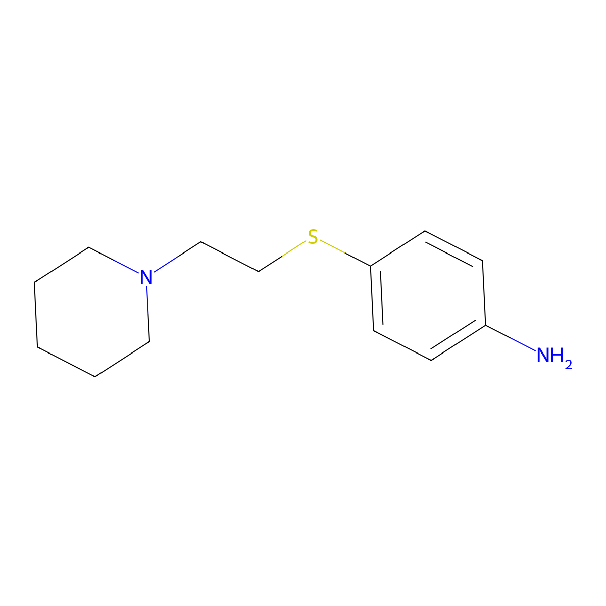 4-{[2-(Piperidin-1-yl)ethyl]sulfanyl}aniline molecular structure, CAS 1095603-02-3