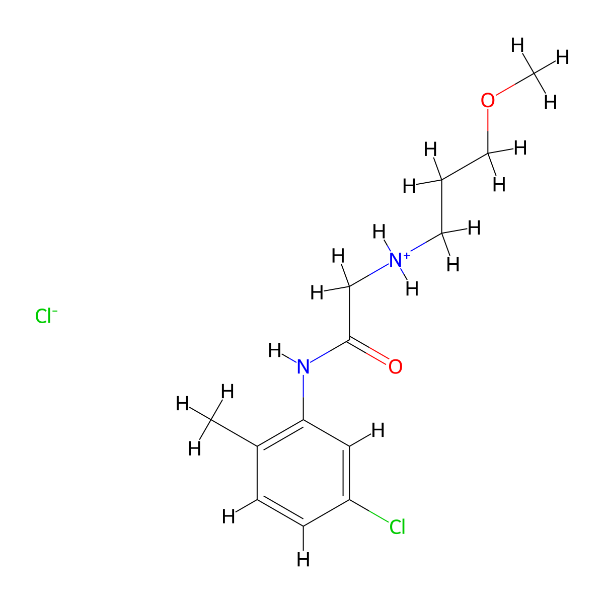 o-Acetotoluidide, 5'-chloro-2-((3-methoxypropyl)amino)-, hydrochloride molecular structure, CAS 109561-94-6