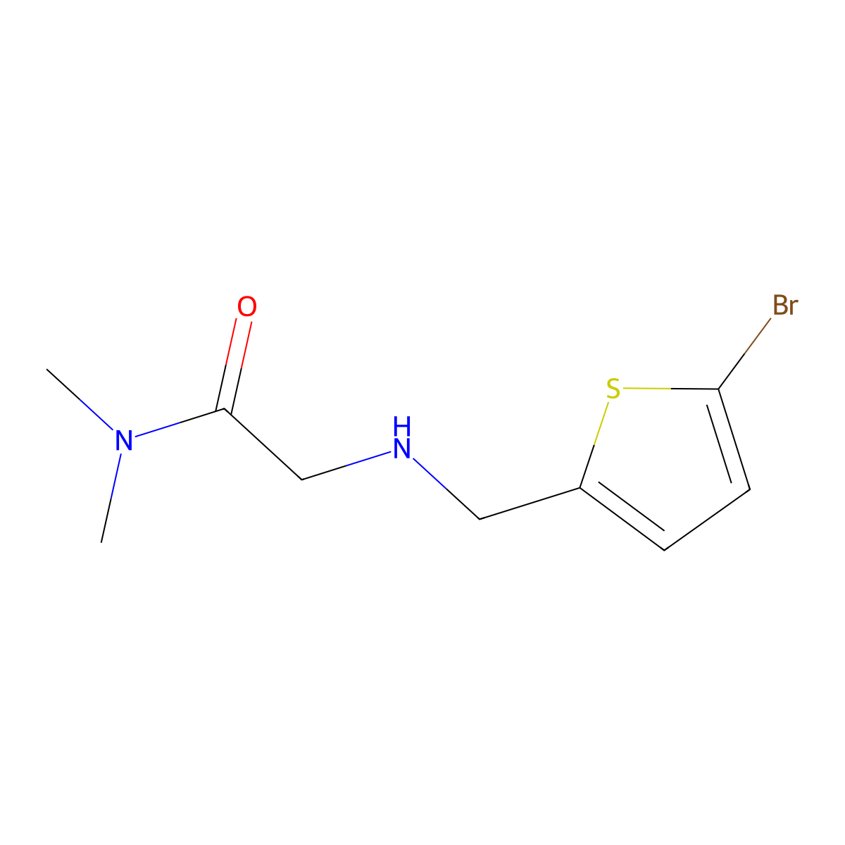 2-{[(5-bromothiophen-2-yl)methyl]amino}-N,N-dimethylacetamide molecular structure, CAS 1095615-30-7