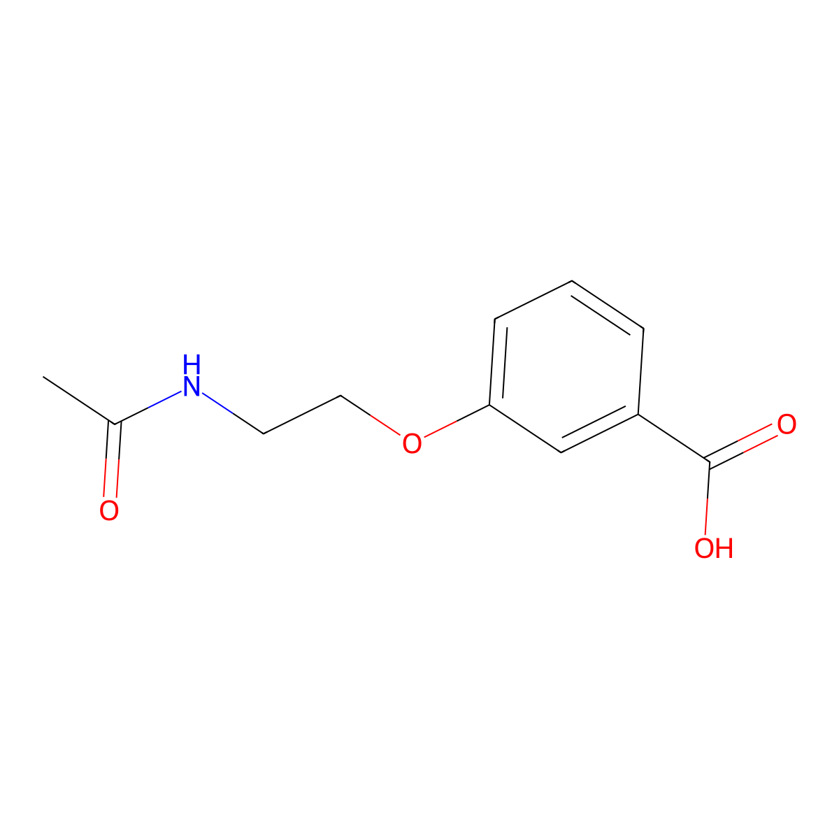 3-(2-Acetamidoethoxy)benzoic acid molecular structure, CAS 1095615-89-6