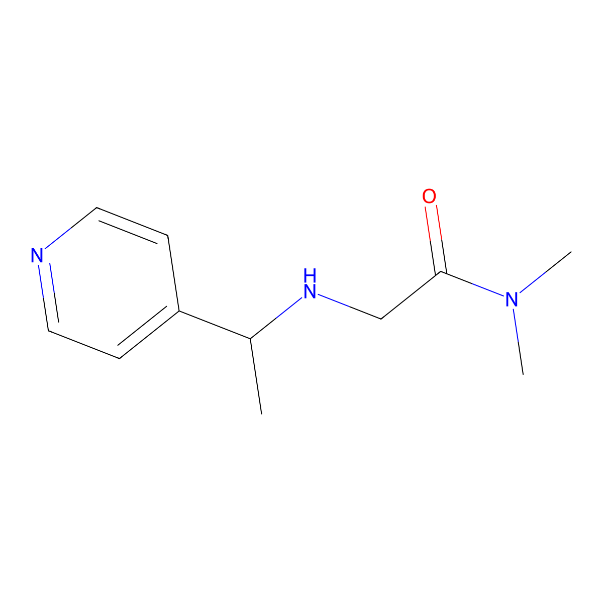N,N-Dimethyl-2-{[1-(pyridin-4-yl)ethyl]amino}acetamide molecular structure, CAS 1095616-04-8