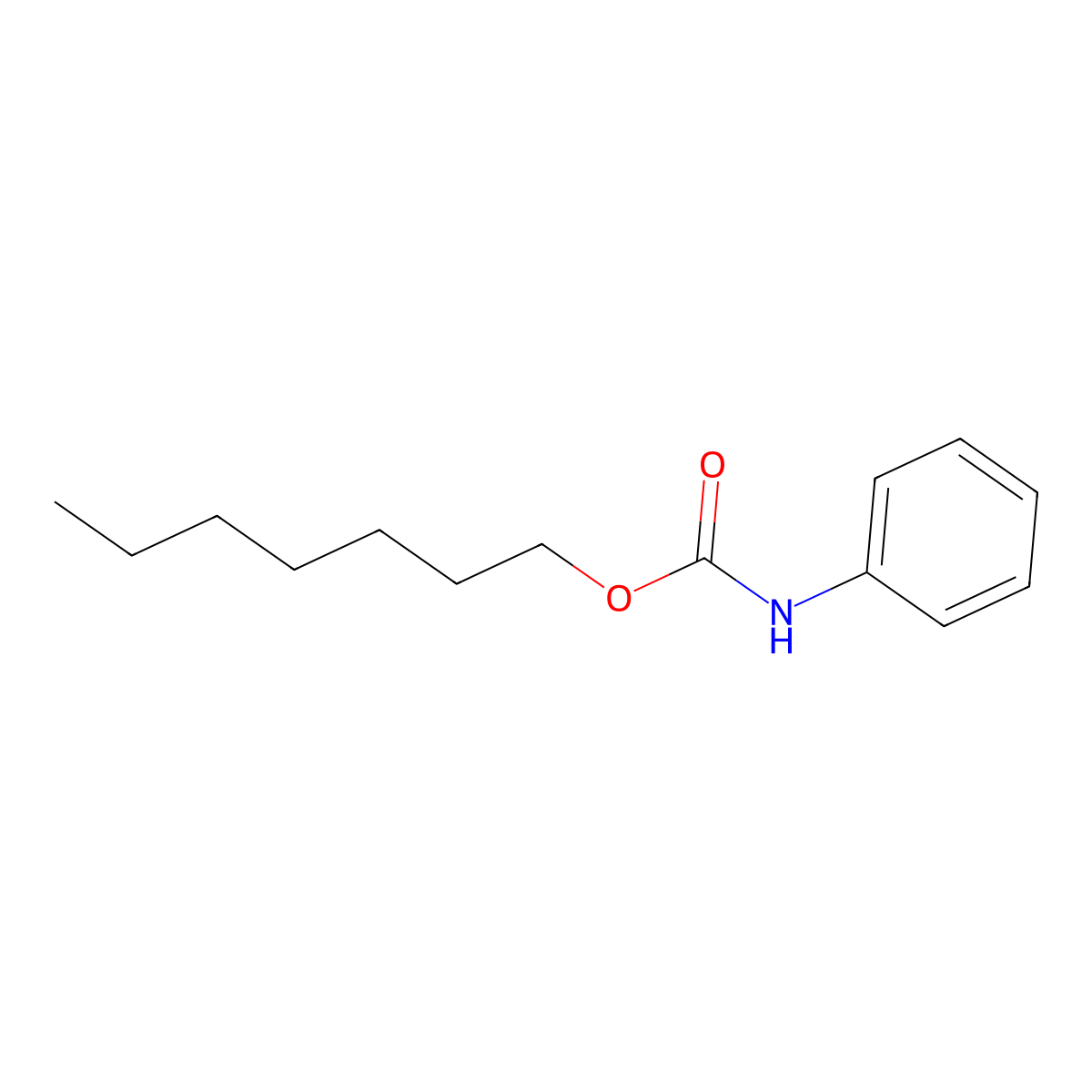Carbanilic acid, n-heptyl ester molecular structure, CAS 109562-39-2