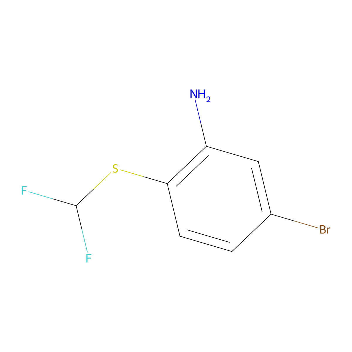 5-Bromo-2-[(difluoromethyl)sulfanyl]aniline molecular structure, CAS 1095621-96-7