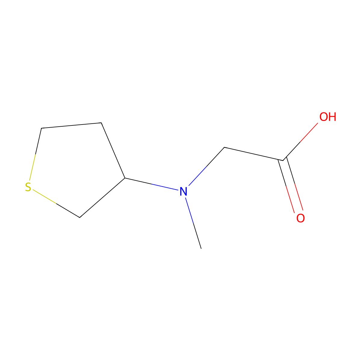 2-[Methyl(thiolan-3-yl)amino]acetic acid molecular structure, CAS 1095626-10-0