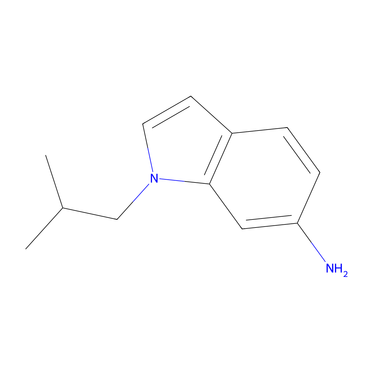 1-(2-methylpropyl)-1H-indol-6-amine molecular structure, CAS 1095628-18-4