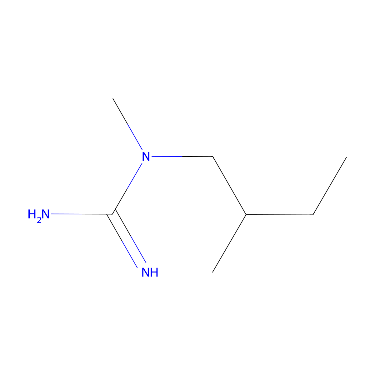 N-methyl-N-(2-methylbutyl)guanidine molecular structure, CAS 1095628-97-9