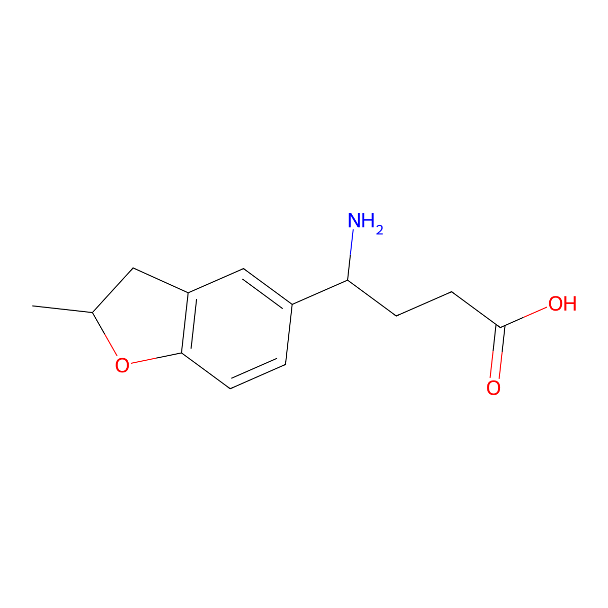 4-Amino-4-(2-methyl-2,3-dihydrobenzofuran-5-yl)butanoic acid molecular structure, CAS 1095633-11-6