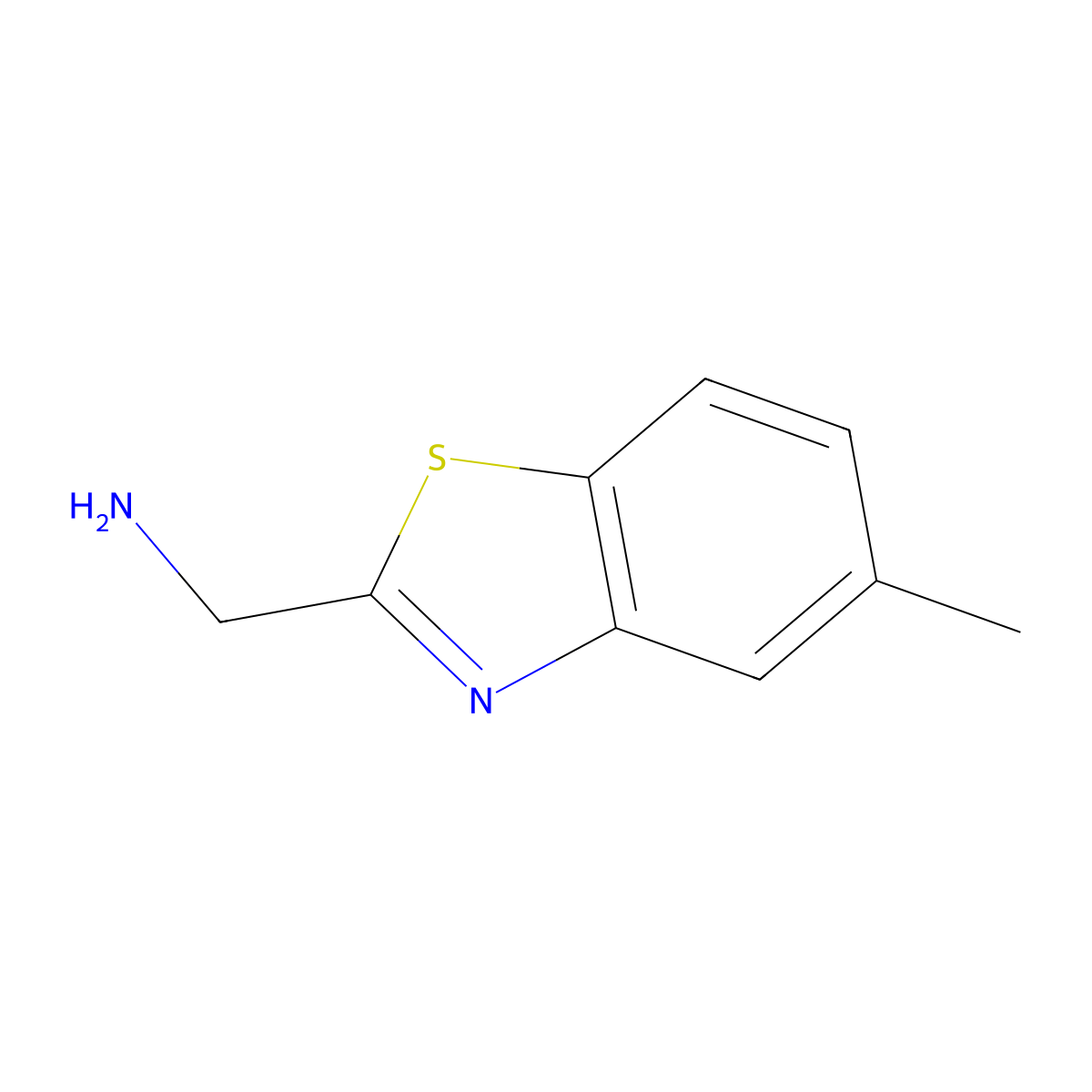 (5-Methylbenzo[d]thiazol-2-yl)methanamine molecular structure, CAS 1095636-96-6