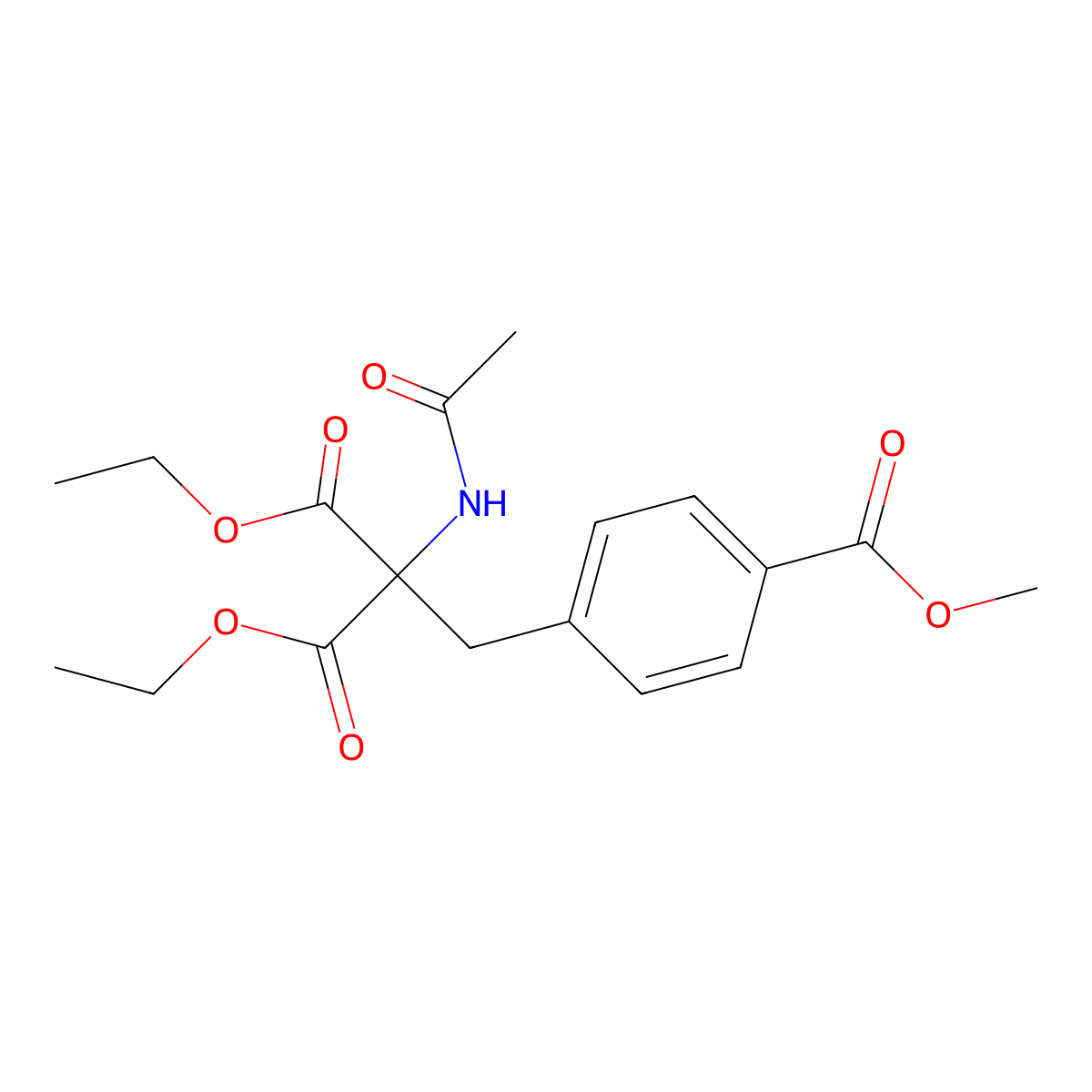 Diethyl 2-(acetylamino)-2-[4-(methoxycarbonyl)benzyl]malonate molecular structure, CAS 109564-46-7