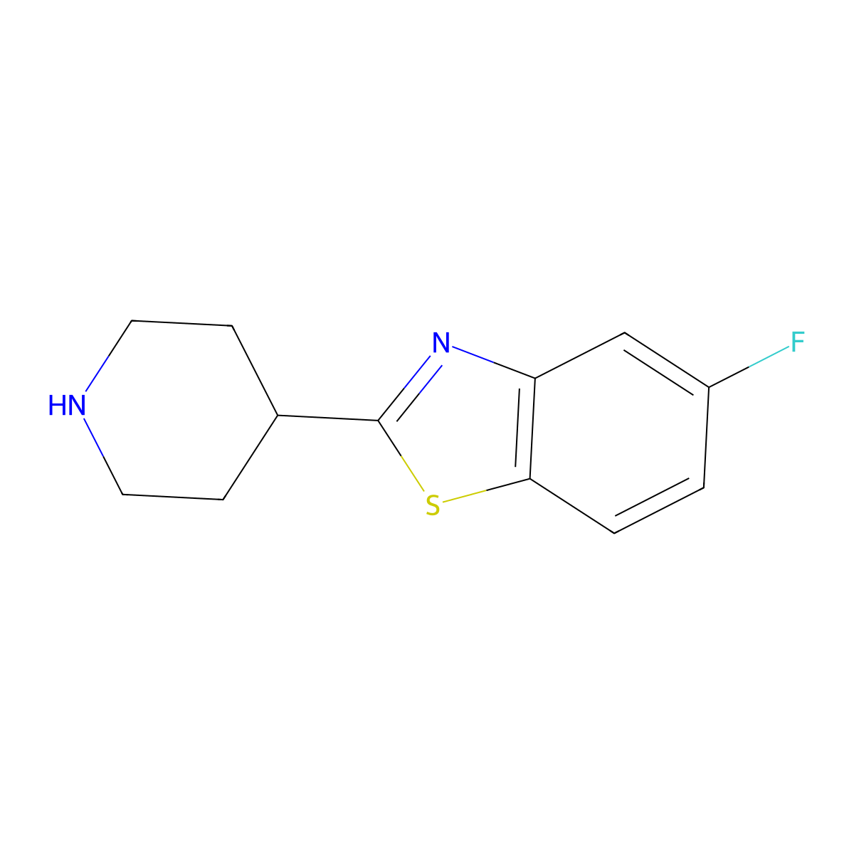 5-Fluoro-2-(piperidin-4-yl)-1,3-benzothiazole molecular structure, CAS 1095644-94-2