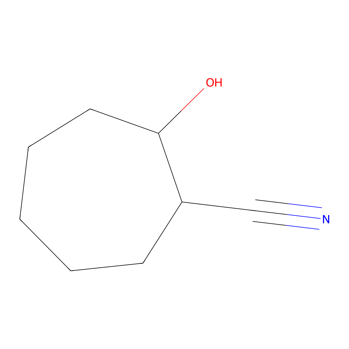 2-Hydroxycycloheptane-1-carbonitrile molecular structure, CAS 1095651-32-3