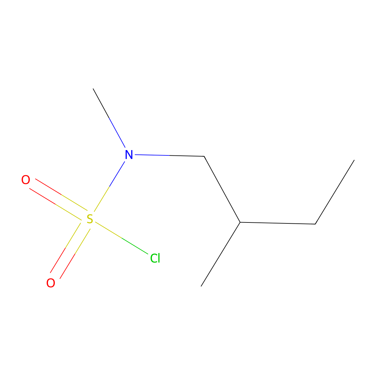 N-methyl-N-(2-methylbutyl)sulfamoyl chloride molecular structure, CAS 1095652-60-0