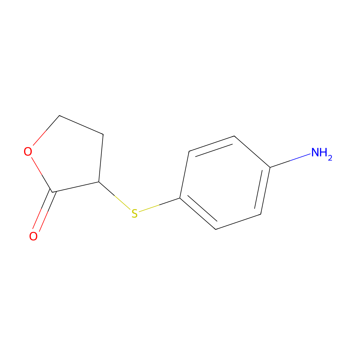 3-((4-Aminophenyl)thio)dihydrofuran-2(3H)-one molecular structure, CAS 1095660-34-6