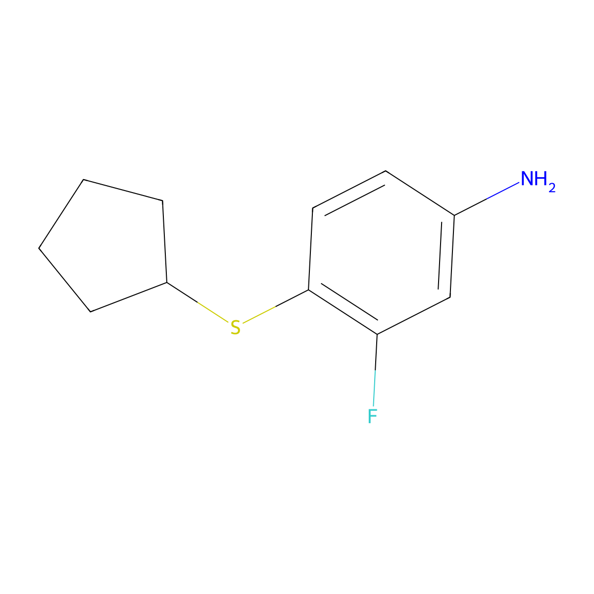 4-(Cyclopentylsulfanyl)-3-fluoroaniline molecular structure, CAS 1095666-71-9