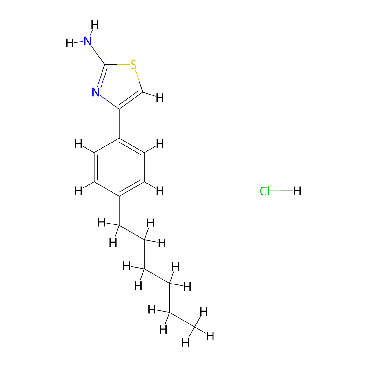 4-(4-Hexylphenyl)-1,3-thiazol-2-amine hydrochloride molecular structure, CAS 109569-71-3
