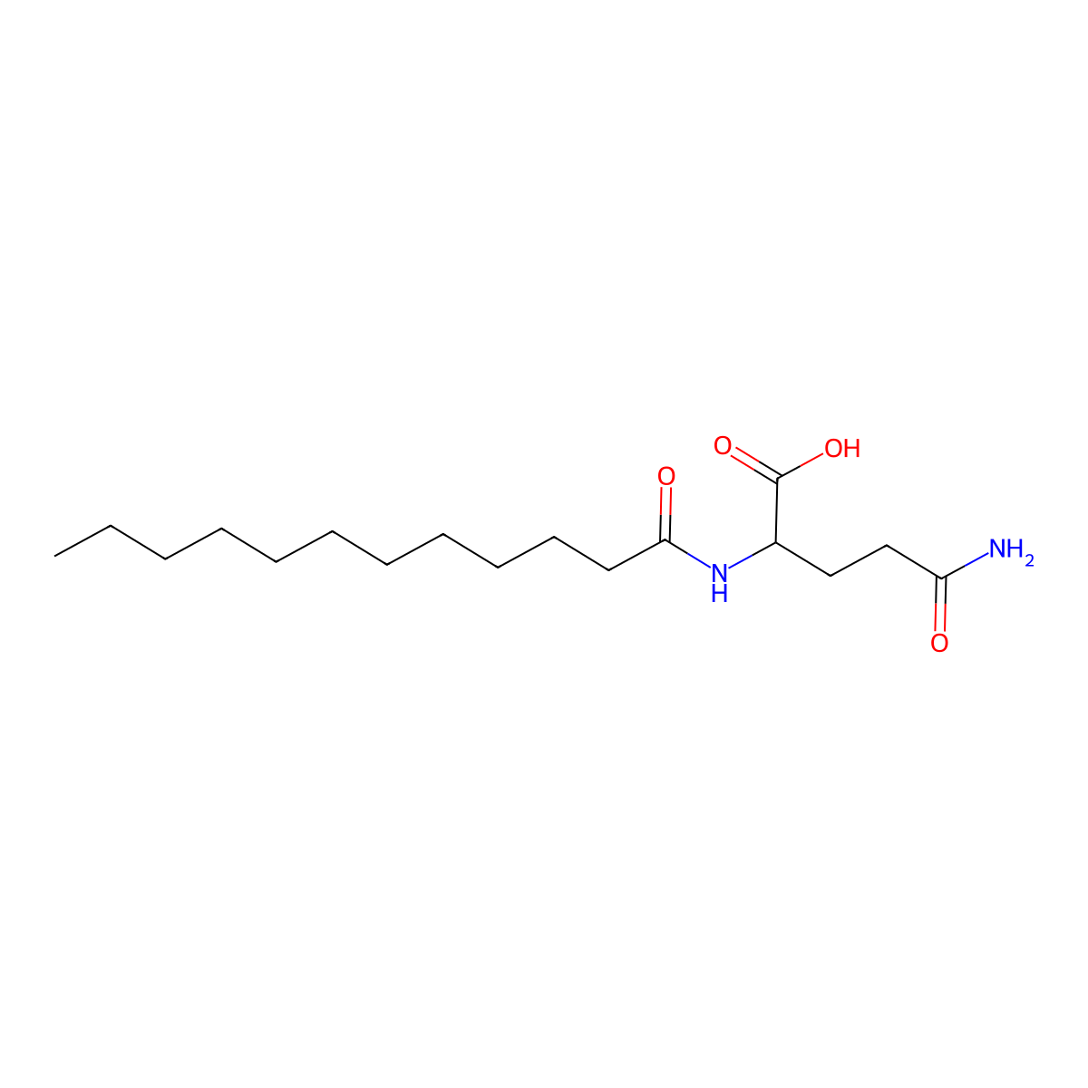 (2S)-4-carbamoyl-2-dodecanamidobutanoic acid molecular structure, CAS 109570-04-9