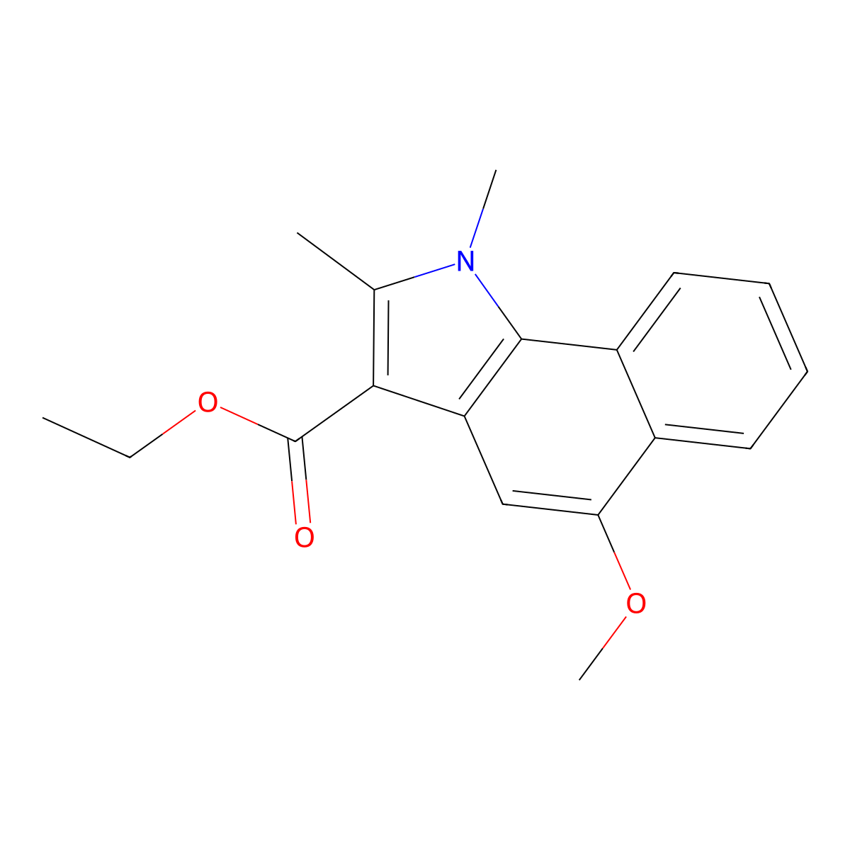 ethyl 5-methoxy-1,2-dimethyl-1H-benzo[g]indole-3-carboxylate molecular structure, CAS 109570-31-2
