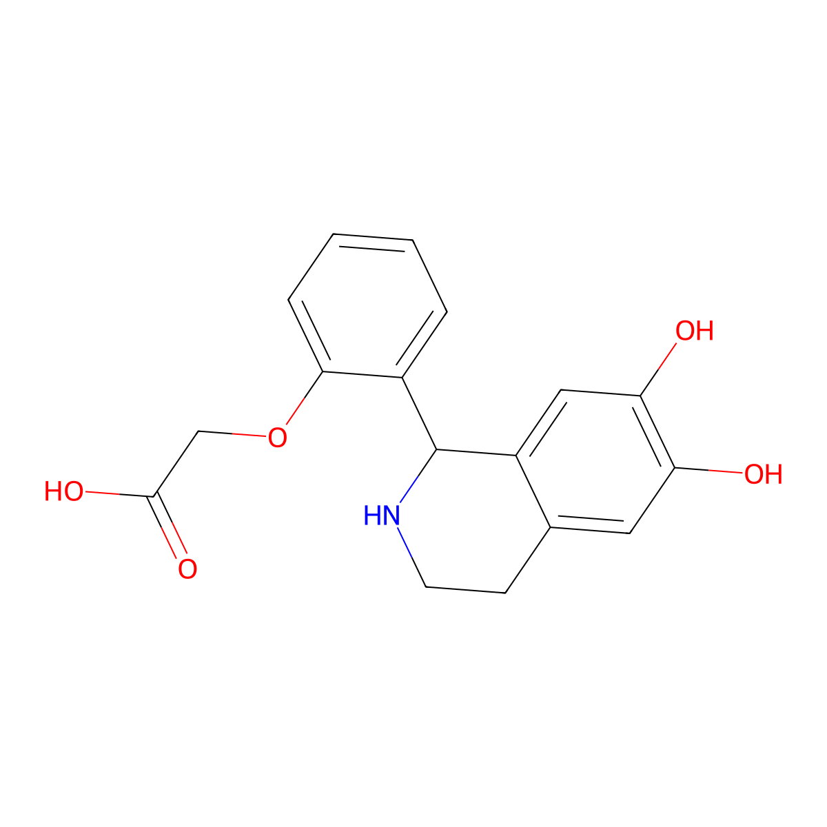 2-[2-(6,7-Dihydroxy-1,2,3,4-tetrahydroisoquinolyl)phenoxy]acetic acid molecular structure, CAS 1095706-38-9