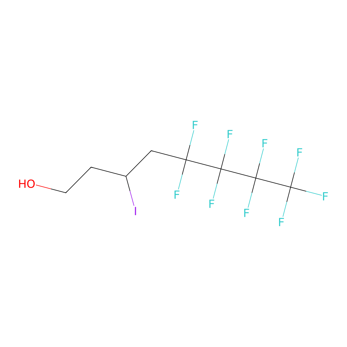 5,5,6,6,7,7,8,8,8-Nonafluoro-3-iodooctan-1-ol molecular structure, CAS 109574-81-4
