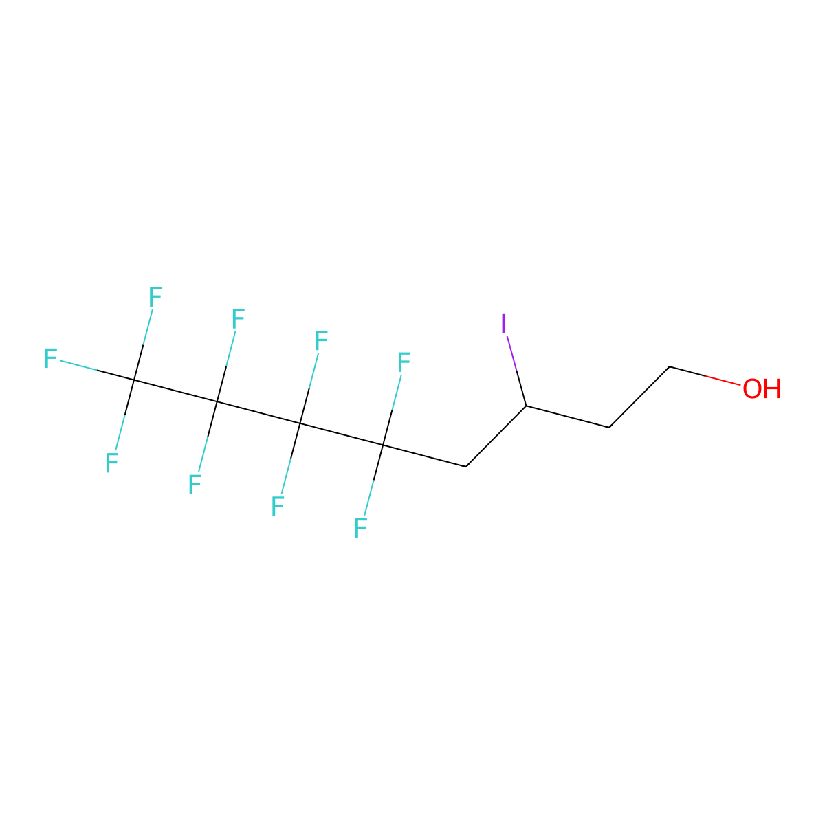5,5,6,6,7,7,8,8,8-Nonafluoro-3-iodooctan-1-ol molecular structure, CAS 109574-81-4