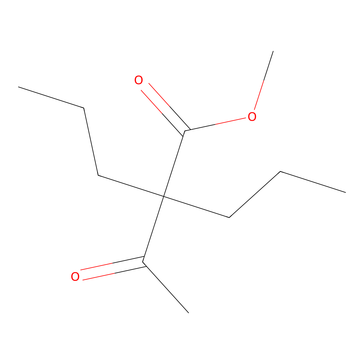 Pentanoic acid, 2-acetyl-2-propyl-, methyl ester molecular structure, CAS 109578-13-4