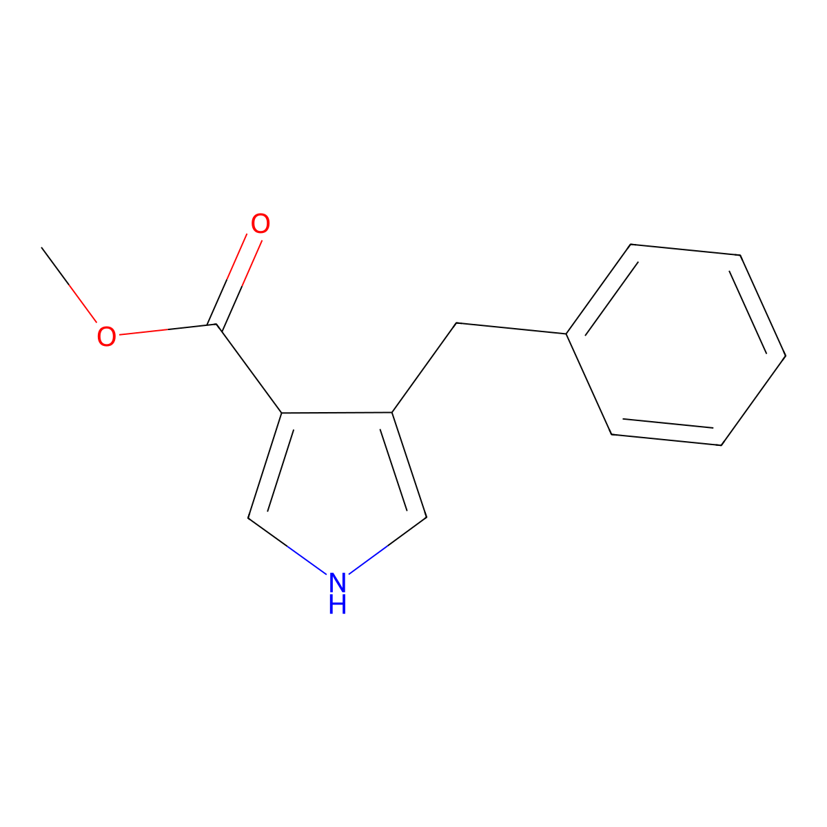 methyl 4-benzyl-1H-pyrrole-3-carboxylate molecular structure, CAS 109578-39-4