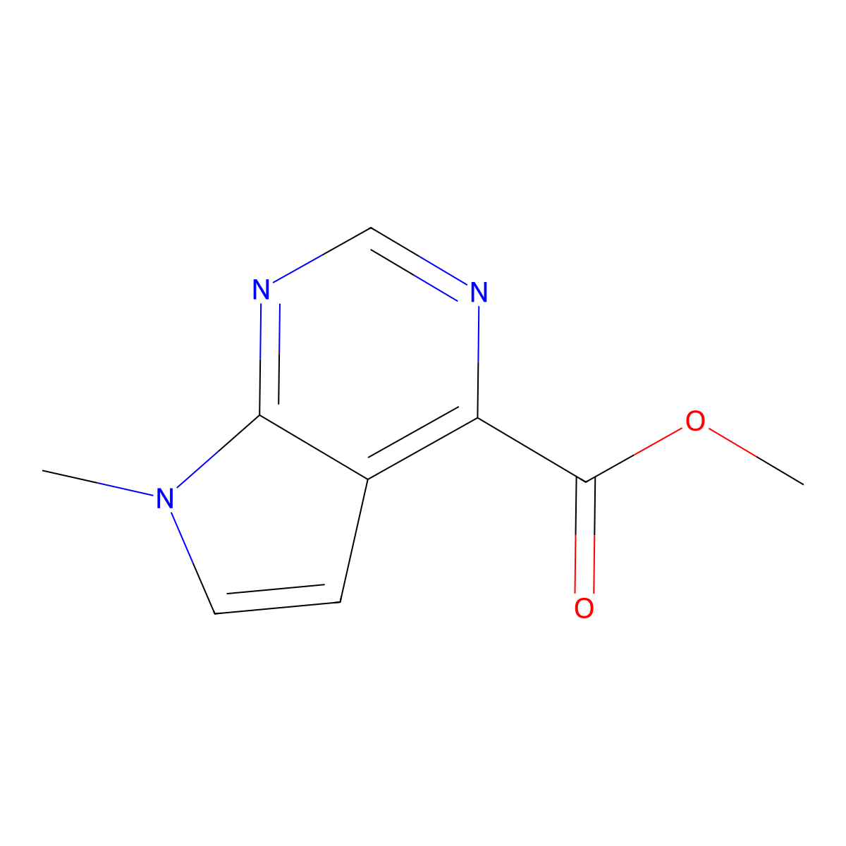 Methyl 7-methyl-7H-pyrrolo[2,3-D]pyrimidine-4-carboxylate molecular structure, CAS 1095822-18-6