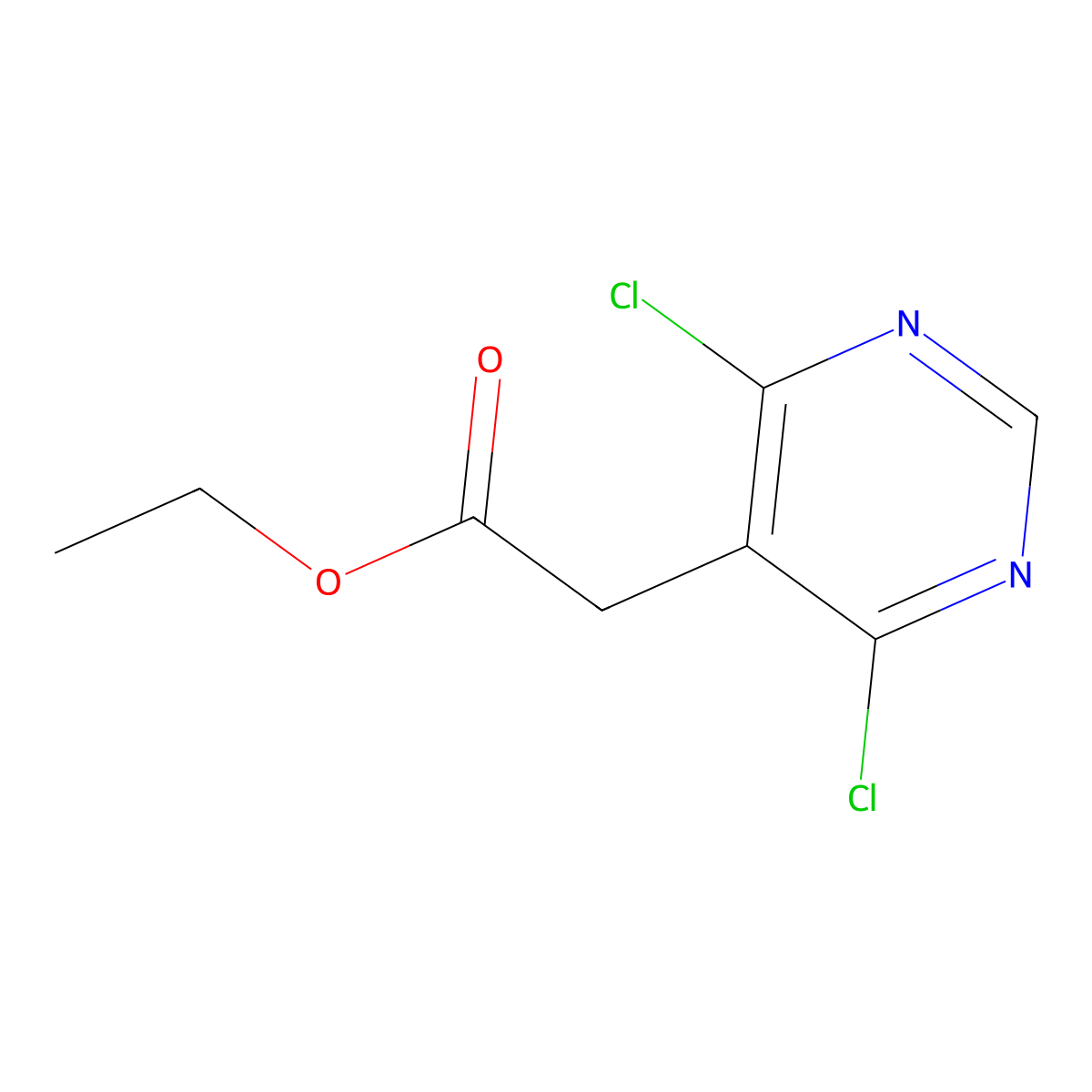 Ethyl 2-(4,6-dichloropyrimidin-5-yl)acetate molecular structure, CAS 1095822-21-1