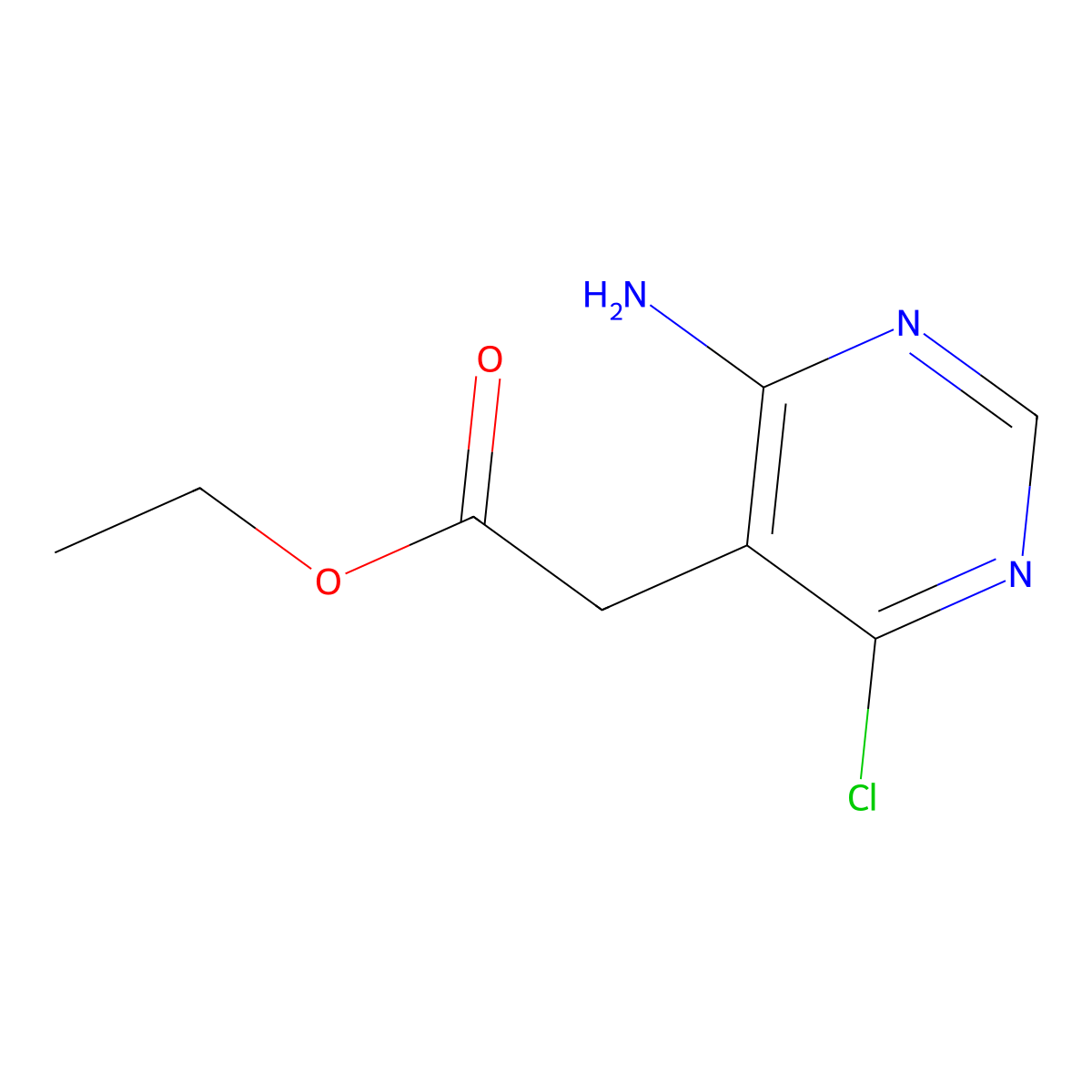Ethyl 2-(4-amino-6-chloropyrimidin-5-YL)acetate molecular structure, CAS 1095822-23-3