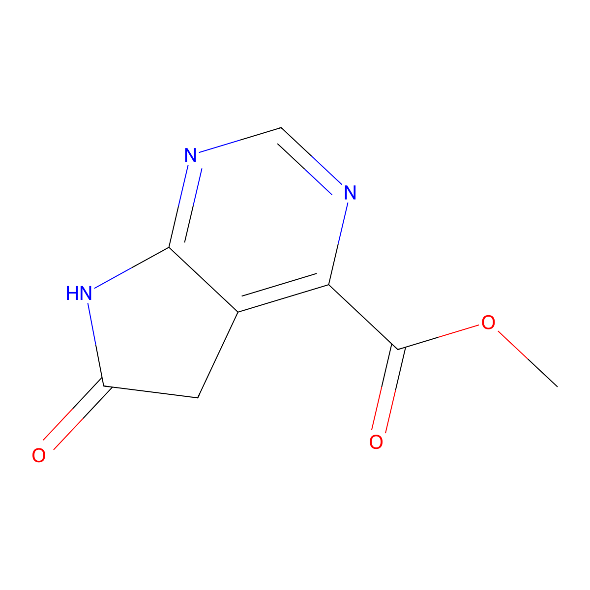 Methyl 6,7-dihydro-6-oxo-5H-pyrrolo[2,3-D]pyrimidine-4-carboxylate molecular structure, CAS 1095822-24-4