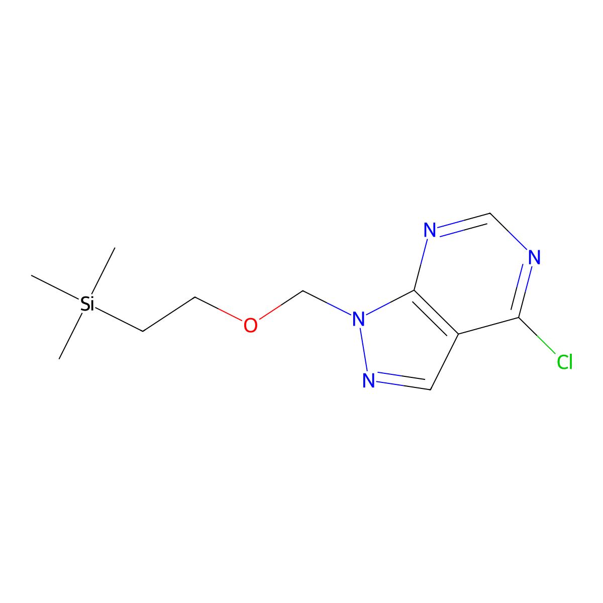 4-chloro-1-((2-(trimethylsilyl)ethoxy)methyl)-1H-pyrazolo[3,4-d]pyrimidine molecular structure, CAS 1095822-25-5