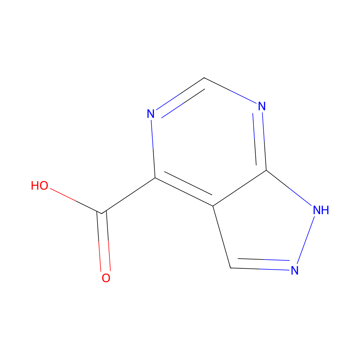 1H-Pyrazolo[3,4-D]pyrimidine-4-carboxylic acid molecular structure, CAS 1095822-28-8