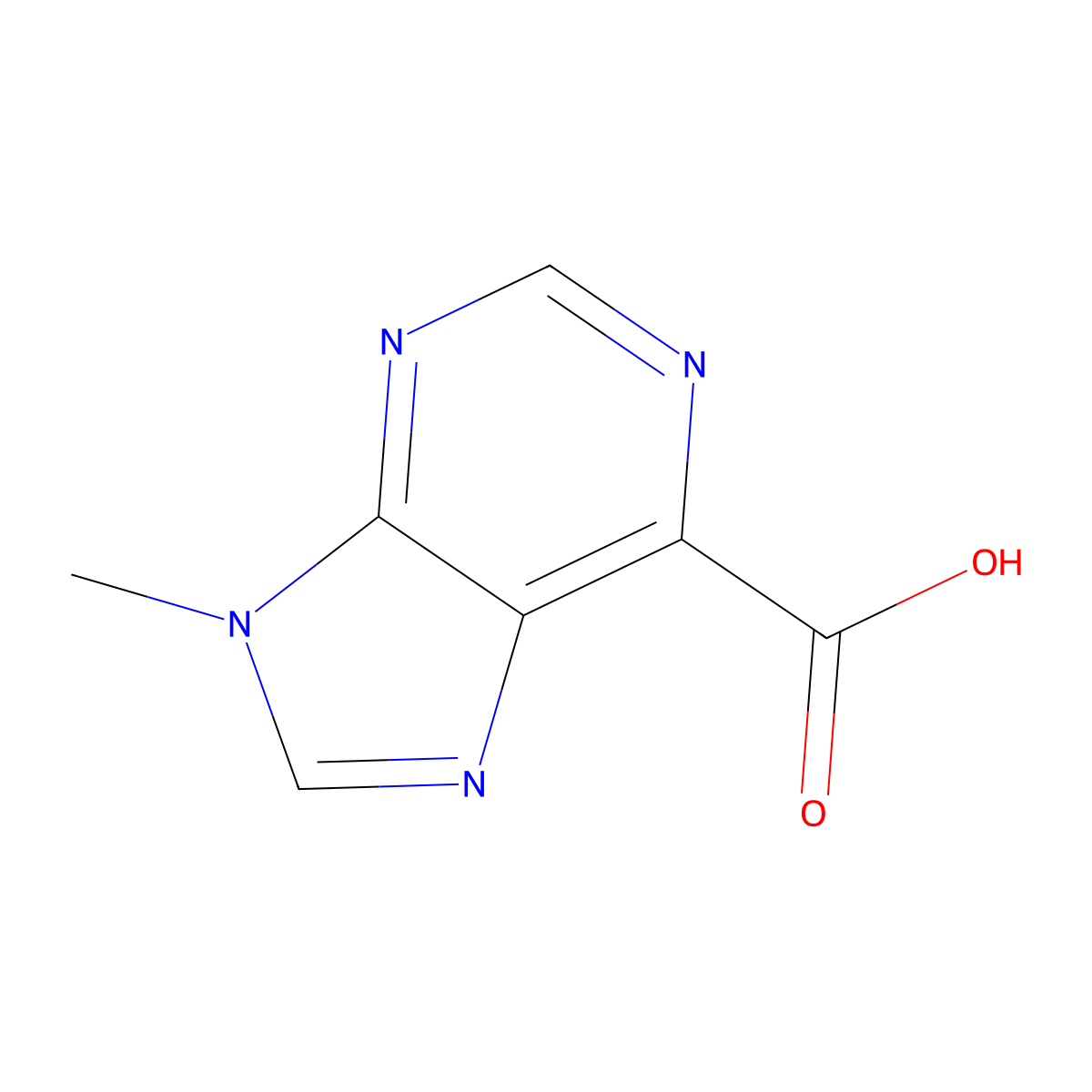 9-methyl-9H-purine-6-carboxylic acid molecular structure, CAS 1095822-37-9