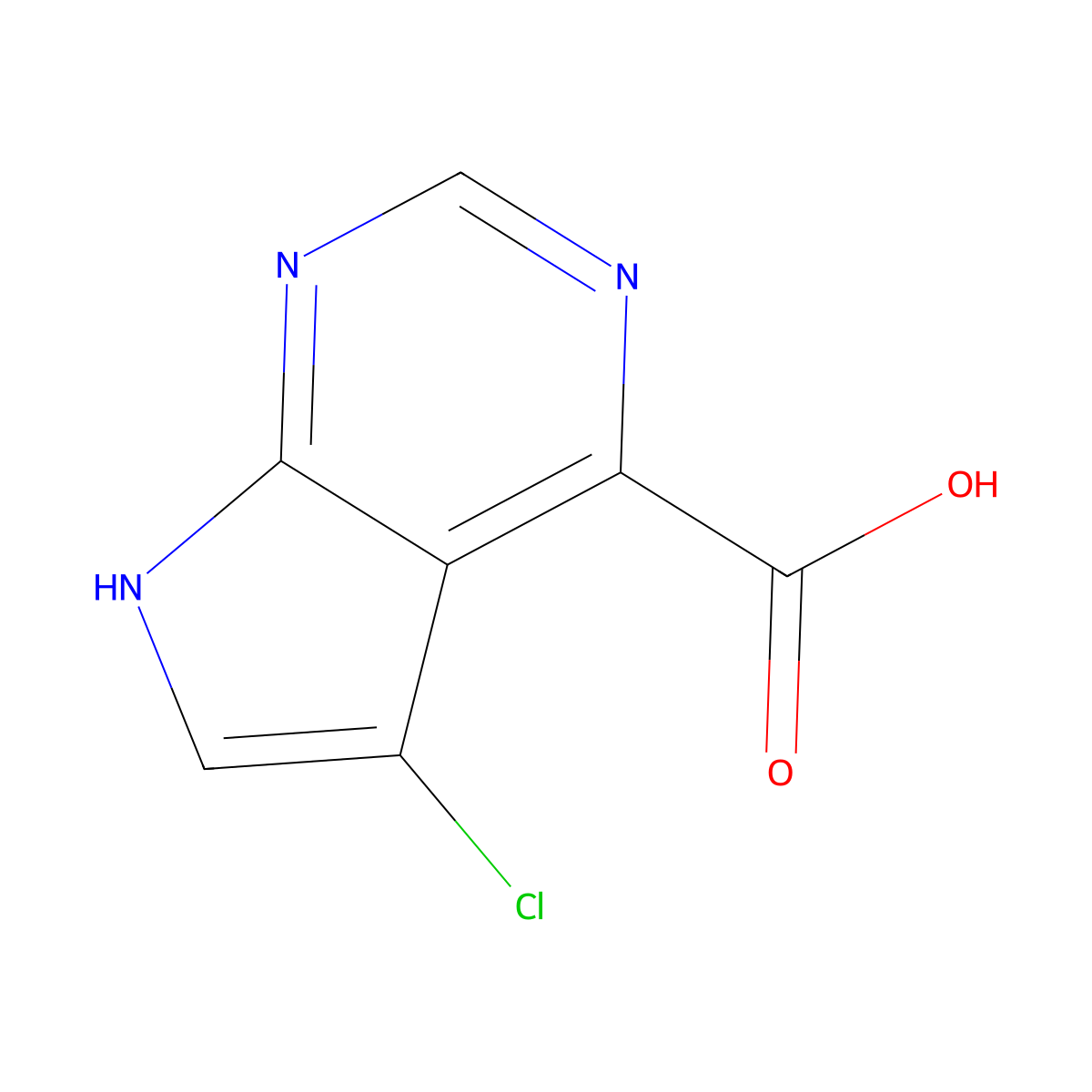 5-Chloro-7H-pyrrolo[2,3-D]pyrimidine-4-carboxylic acid molecular structure, CAS 1095822-67-5