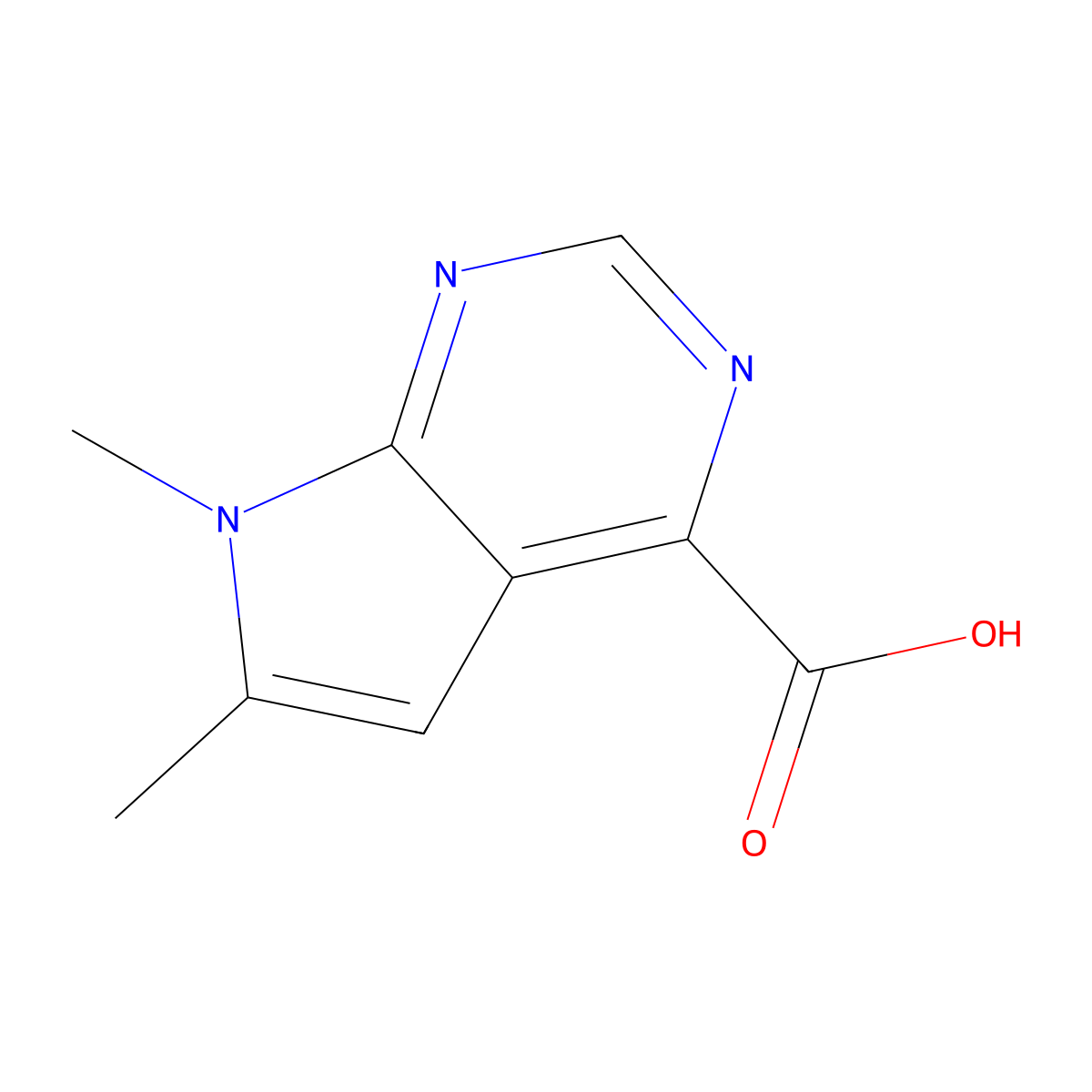 6,7-Dimethyl-7H-pyrrolo[2,3-D]pyrimidine-4-carboxylic acid molecular structure, CAS 1095822-90-4