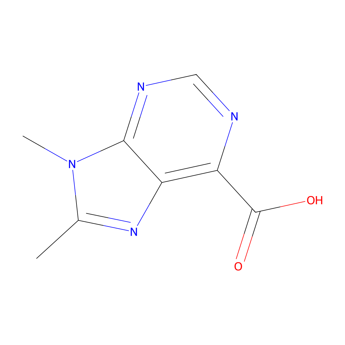 8,9-Dimethyl-9H-purine-6-carboxylic acid molecular structure, CAS 1095823-07-6