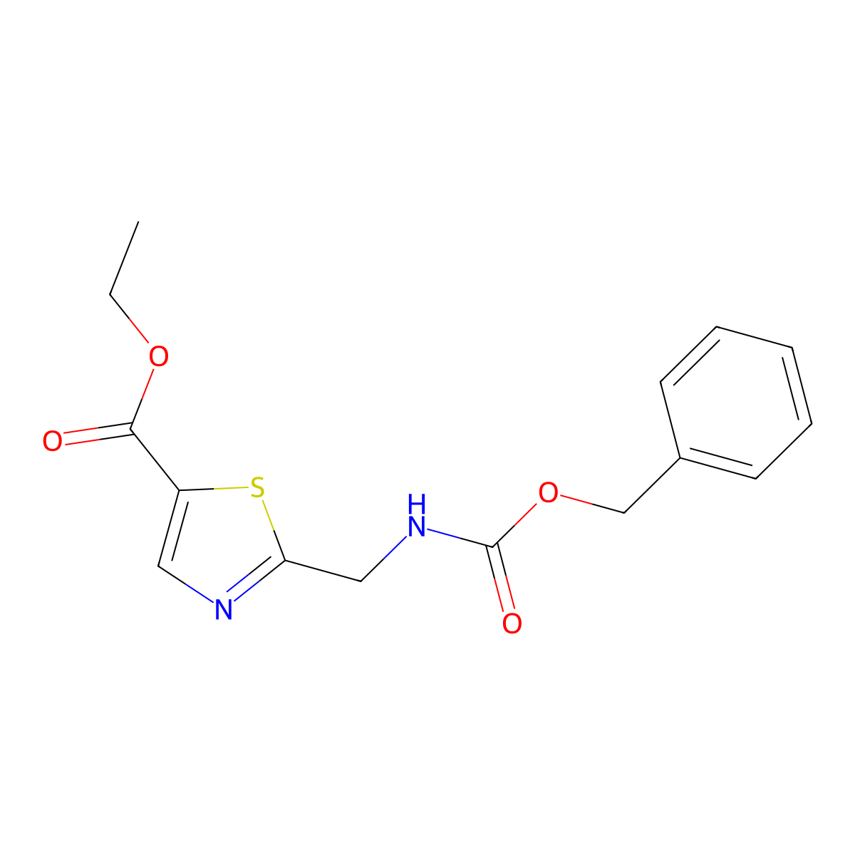 Ethyl 2-((((benzyloxy)carbonyl)amino)methyl)thiazole-5-carboxylate molecular structure, CAS 1095823-35-0
