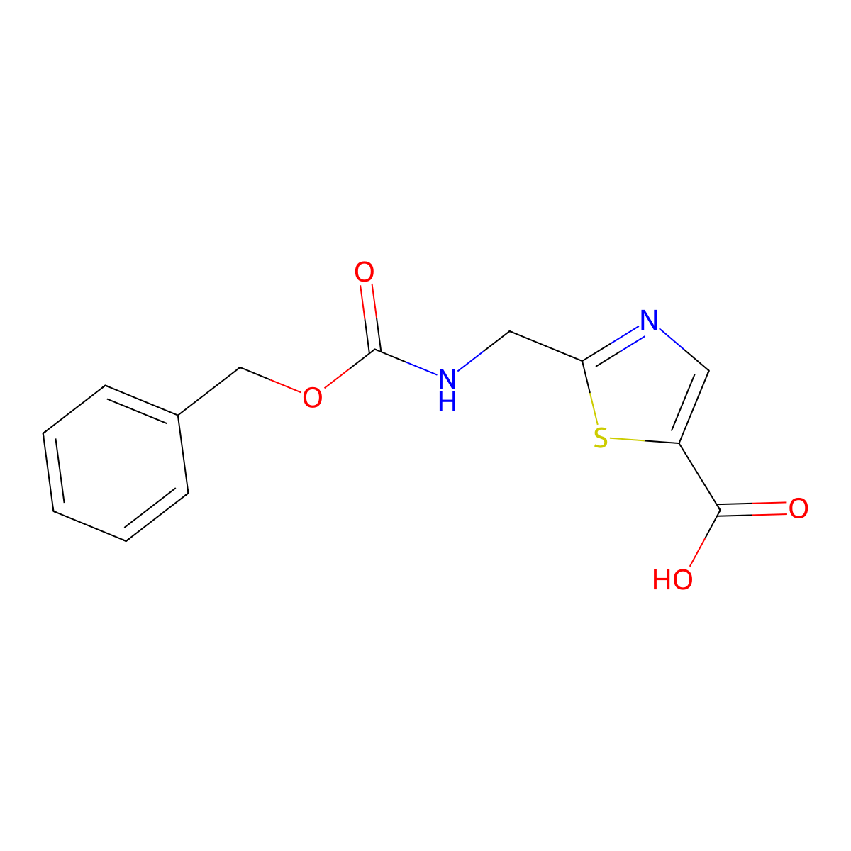2-((((Benzyloxy)carbonyl)amino)methyl)thiazole-5-carboxylic acid molecular structure, CAS 1095823-37-2