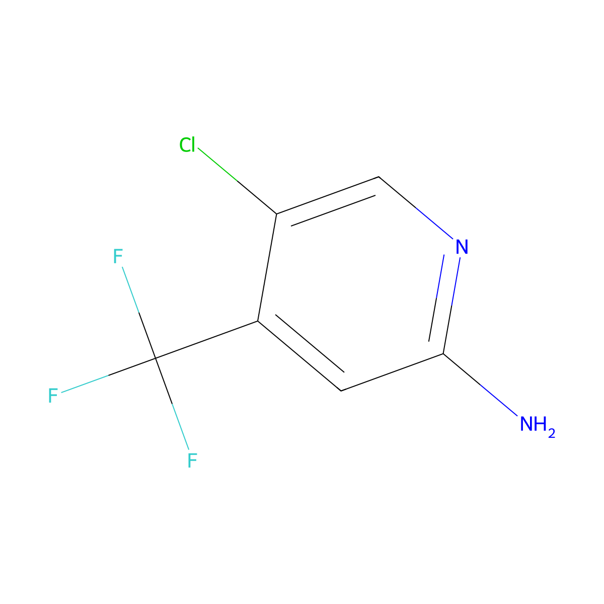 5-Chloro-4-(trifluoromethyl)-2-pyridinamine molecular structure, CAS 1095823-39-4