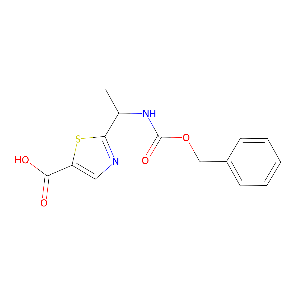 2-(1-(((Benzyloxy)carbonyl)amino)ethyl)thiazole-5-carboxylic acid molecular structure, CAS 1095823-52-1