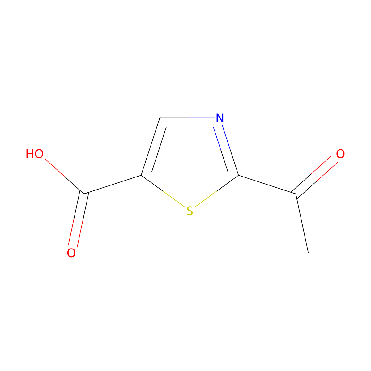 2-Acetyl-1,3-thiazole-5-carboxylic acid molecular structure, CAS 1095824-76-2