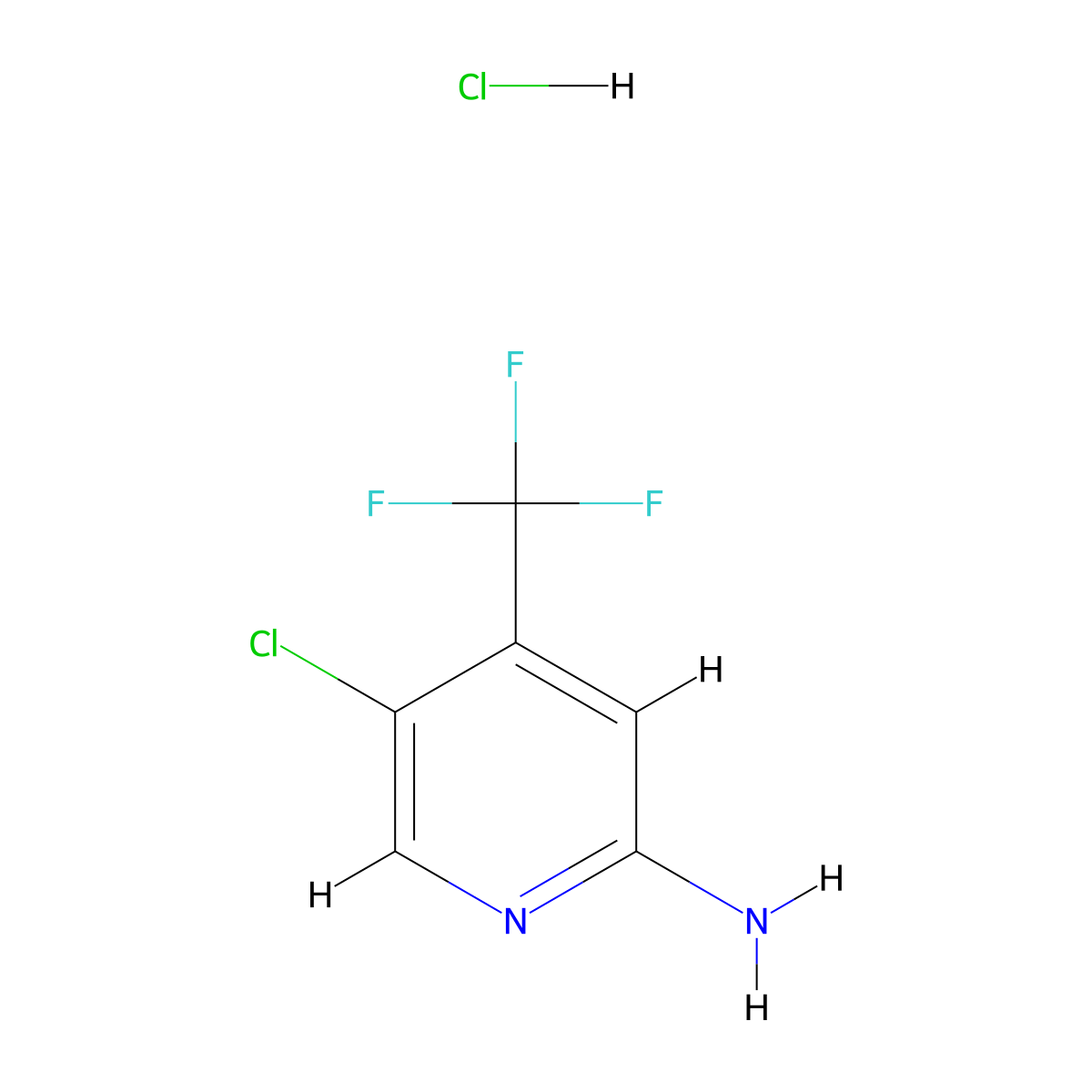 5-Chloro-4-(trifluoromethyl)pyridin-2-amine hydrochloride molecular structure, CAS 1095824-77-3
